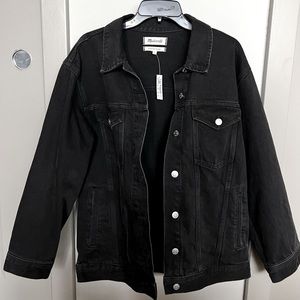 The Oversized Trucker Jean Jacket in Washed Black